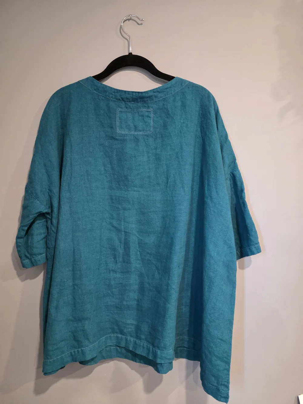 Not Perfect Linen LPN Teal Top One Size 100% Linen - Picture 2 of 6